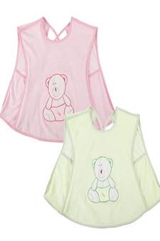 VOIDROP Cotton Bibs For Baby Kids Feeding 0 to 24 Months Comfort For Baby Re-usable Pack of 2 Pink Color