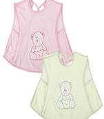 VOIDROP Cotton Bibs For Baby Kids Feeding 0 to 24 Months Comfort For Baby Re-usable Pack of 2 Pink Color