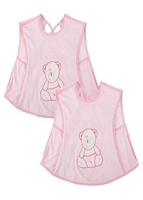 VOIDROP Cotton Bibs For Baby Kids Feeding 0 to 24 Months Comfort For Baby Re-usable Pack of 2 Pink Color 2
