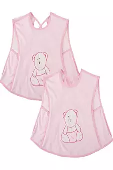 VOIDROP Cotton Bibs For Baby Kids Feeding 0 to 24 Months Comfort For Baby Re-usable Pack of 2 Pink Color