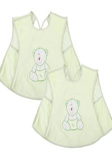 VOIDROP Cotton Bibs For Baby Kids Feeding 0 to 24 Months Comfort For Baby Re-usable Pack of 2 Green Color