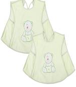 VOIDROP Cotton Bibs For Baby Kids Feeding 0 to 24 Months Comfort For Baby Re-usable Pack of 2 Green Color
