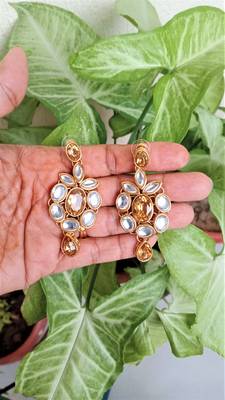RozMili Kundan Beige necklaces set 3