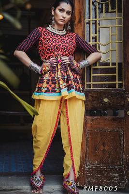 Black Stripie Floral Khadi Kedia Set With Handmade Latkan 1