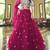 Magenta embroidered net semi stitched lehenga