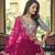 Magenta embroidered net semi stitched lehenga