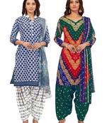 Multicolor printed crepe salwar