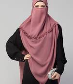Nazneen Frill around shoulder, Triangle instant ready to wear tie at back Trendy Hijab