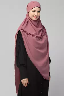 Nazneen Frill around shoulder, Triangle instant ready to wear tie at back Trendy Hijab