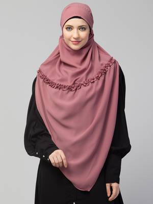 Nazneen Frill around shoulder, Triangle instant ready to wear tie at back Trendy Hijab 5