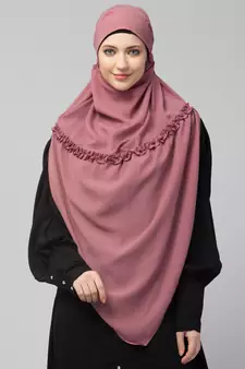 Nazneen Frill around shoulder, Triangle instant ready to wear tie at back Trendy Hijab