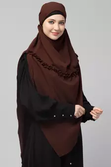 Nazneen Frill around shoulder, Triangle instant ready to wear tie at back Trendy Hijab