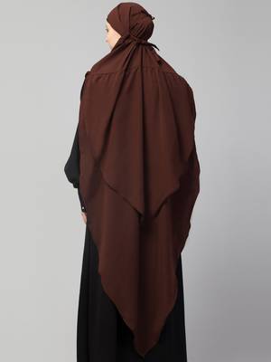 Nazneen Frill around shoulder, Triangle instant ready to wear tie at back Trendy Hijab 4