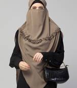 Nazneen Frill around shoulder, Triangle instant ready to wear tie at back Trendy Hijab