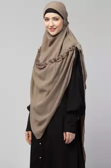 Nazneen Frill around shoulder, Triangle instant ready to wear tie at back Trendy Hijab