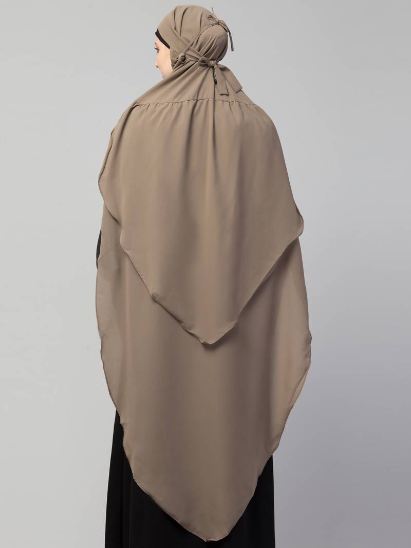 Nazneen Frill around shoulder, Triangle instant ready to wear tie at back Trendy Hijab