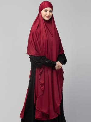 Nazneen ready to wear instant tie at back long Jersey hijab 3