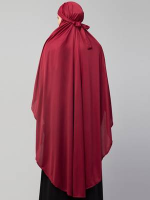 Nazneen ready to wear instant tie at back long Jersey hijab 4