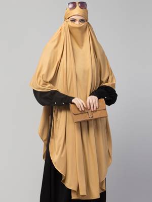 Nazneen ready to wear instant tie at back long Jersey hijab 5