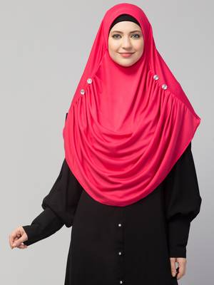 Nazneen front gather & pleated with Cristal stone ready to wear prayer Hijab 1