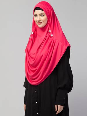 Nazneen front gather & pleated with Cristal stone ready to wear prayer Hijab 2
