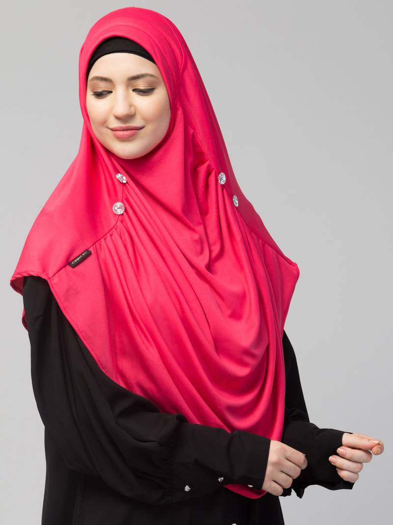 Nazneen front gather & pleated with Cristal stone ready to wear prayer Hijab