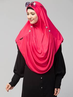 Nazneen front gather & pleated with Cristal stone ready to wear prayer Hijab 4