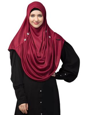 Nazneen front gather & pleated with Cristal stone ready to wear prayer Hijab 1