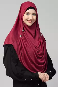 Nazneen front gather & pleated with Cristal stone ready to wear prayer Hijab