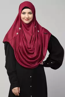 Nazneen front gather & pleated with Cristal stone ready to wear prayer Hijab