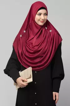 Nazneen front gather & pleated with Cristal stone ready to wear prayer Hijab