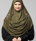 Nazneen front gather & pleated with Cristal stone ready to wear prayer Hijab