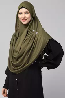 Nazneen front gather & pleated with Cristal stone ready to wear prayer Hijab