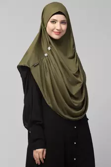 Nazneen front gather & pleated with Cristal stone ready to wear prayer Hijab