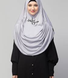  Nazneen Islamic Calligraphy printed front gather & pleated with Cristal stone ready to wear prayer Hijab 