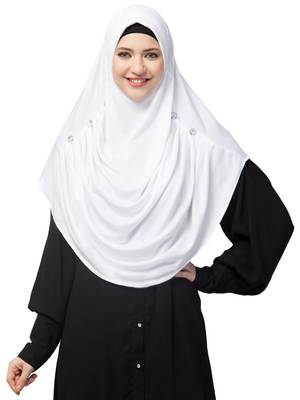 Nazneen front gather & pleated with Cristal stone ready to wear prayer Hijab 1