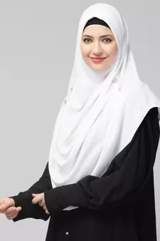 Nazneen front gather & pleated with Cristal stone ready to wear prayer Hijab