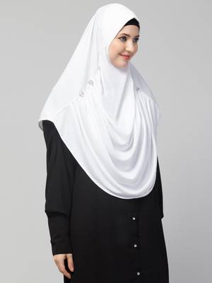 Nazneen front gather & pleated with Cristal stone ready to wear prayer Hijab 3