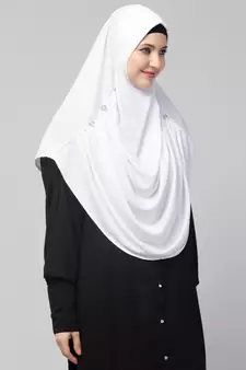 Nazneen front gather & pleated with Cristal stone ready to wear prayer Hijab