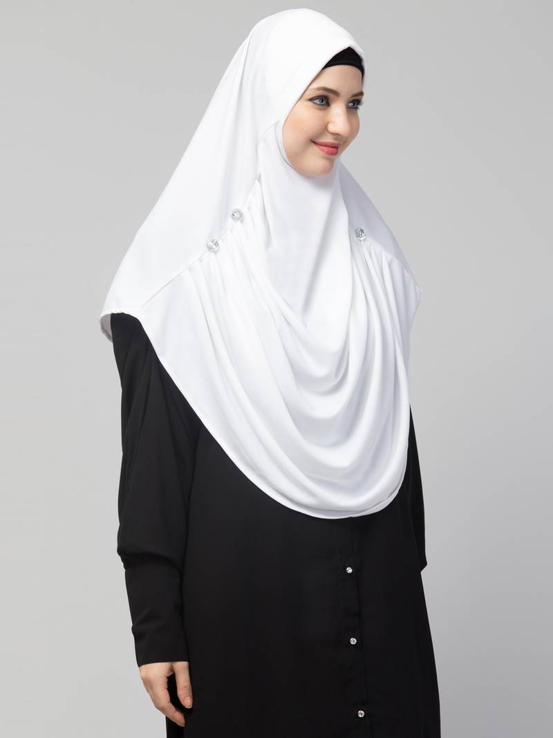 Nazneen front gather & pleated with Cristal stone ready to wear prayer Hijab