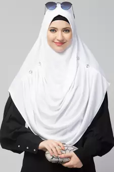 Nazneen front gather & pleated with Cristal stone ready to wear prayer Hijab