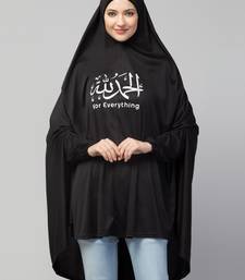 Black Polyester Gold Printed Hijab