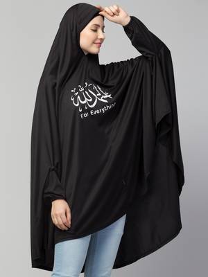 Black Polyester Gold Printed Hijab 3