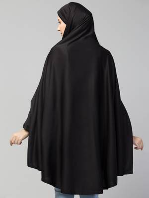 Black Polyester Gold Printed Hijab 4