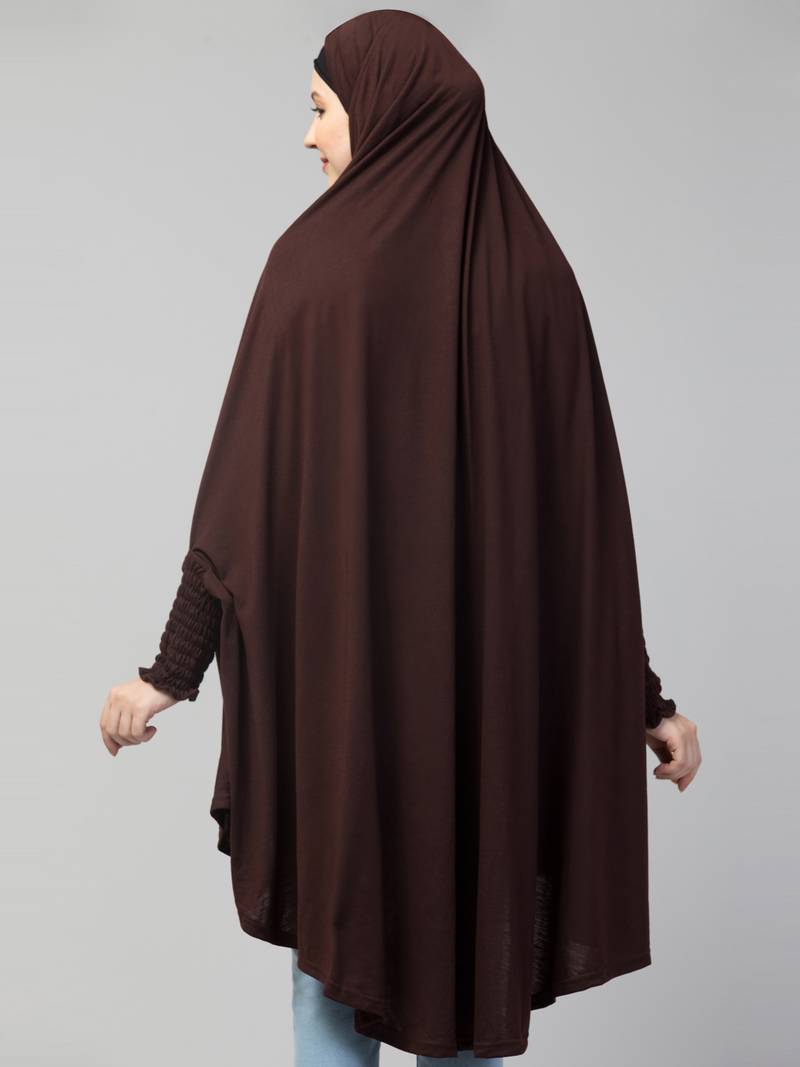 Nazneen stretchable Jersey smoking at  sleeve  Jilbab cum prayer khimar  Hijab