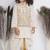 Little Bansi Banarsi Silk Floral Embroidery Jacket with Cotton Kantha kurta and Kantha Dhoti - Cream