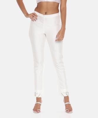 Ivory Silk Pants 1