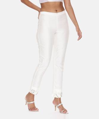 Ivory Silk Pants 3