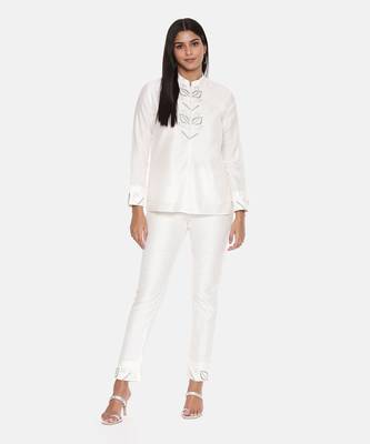 Ivory Silk Pants 5