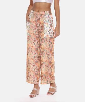 Muslin Printed Aqua Ivory Pant 2